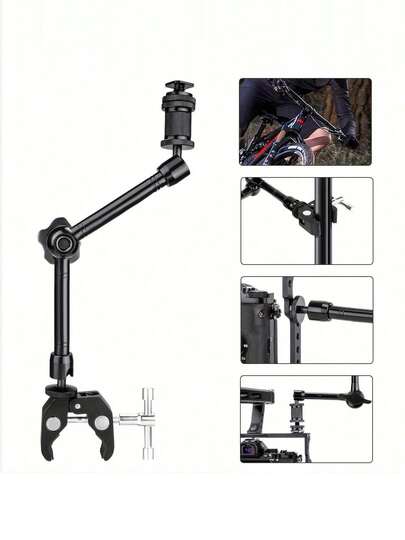 11英寸柔性魔术臂，带强力夹钳 - 兼容单反相机支架、监视器和LED摄影灯，适用于摄影/摄像