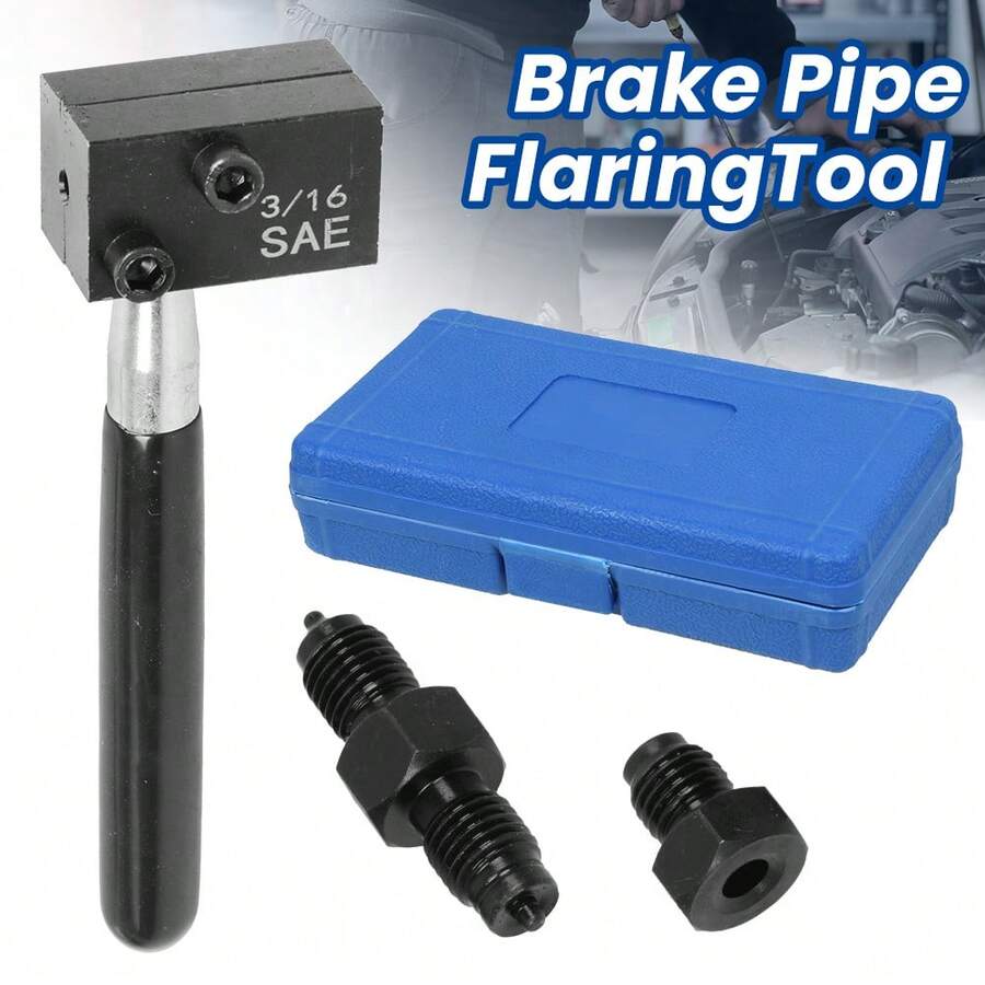 3/16" SAE Brake Line Pipe Double Flaring Tool For Car Steel Nickel Copper Tubes - Black - View 1