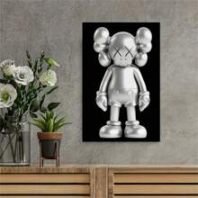 1/3 piezas Pintura artística minimalista estilo KAWS - Póster Kaws Pintura de arte contemporáneo de pared | Impresión de arte pop genial para decoración de dormitorio, oficina o estudio, póster de impresión en lienzo, 2D, excelente para decoración de habitación sin marco