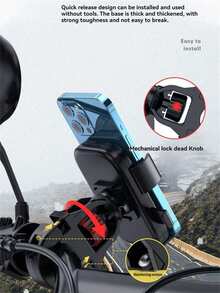1pc Electric Bike/Motorcycle Phone Holder, Quick-Lock Navigation Mount - Multicolor - View 4