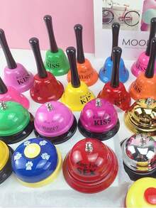 1pc Student Gift Creativity Bar Restaurant Call Bell, Desk Bell, Hand Response Buzzer, Pet Bell, Shake Bell, Attention Training Bell For Classroom, Golden Color Ringing Bell - Multicolor - View 2