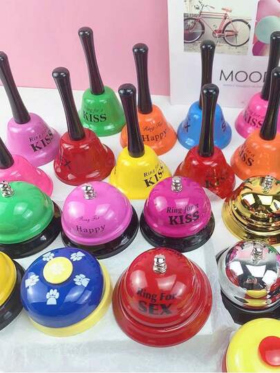 1pc Student Gift Creativity Bar Restaurant Call Bell, Desk Bell, Hand Response Buzzer, Pet Bell, Shake Bell, Attention Training Bell For Classroom, Golden Color Ringing Bell