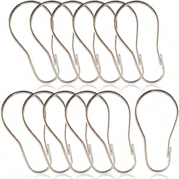 12pcs Rustproof Metal Iron Metal Double Glide Shower Hooks Rings 12 Set Back To School