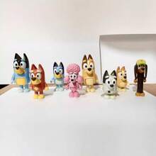 Bluey 8pcs /4pcs Of Bruy's Handmade Dolls, Small Dog Bingo Joint Movable Dolls, Car Mounted Scenery Ornaments