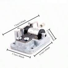 1pc Hand-Cranked Music Box Replacement Movement, Multiple Music Choices, Durable Metal Structure, No Electricity Required, Suitable For DIY Projects, Home Decor And Unique Gifts (Note: When Placed On A Table Or In A Box, The Resonance Is Strong And The Sound Is Relatively Loud. The Sound Effect Varies Depending On The Material)