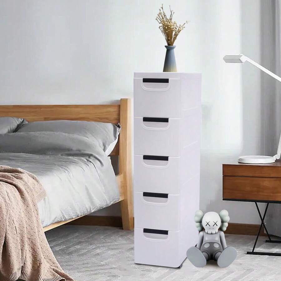 Futchoy 5 Tiers Bedroom Corner Storage Organizer Case 5-Layer Storage Cabinet White - trắng - Xem 1