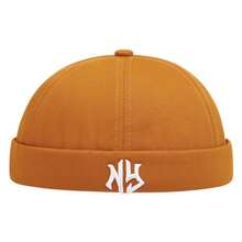 1pc Men's New York Letter Print Newsboy Cap, Distressed Washed Personalized Flat Top Hat, Suitable For Streetwear And Everyday Wear, All Seasons