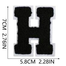26 Remendos de Letras Termo-Aplicáveis, Letras em Chenille A-Z, Remendos Decorativos Bordados, Costuráveis Personalizados para Reparação de Roupas, Bonés, Camisas, Sapatos, Denim, Bolsas (Preto)