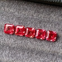 100% Padparadscha Sapphire Loose Asscher Cut Gemstone For Charms Advanced Jewelry Making Materials DIY