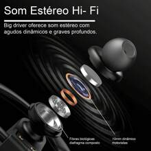 Fone Sem Fio Bluetooth 5.3 Wireless Com Led 80mah 15h
