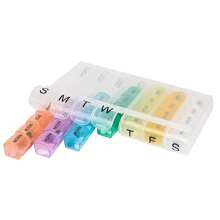 1pc Color One Week Pill Box, Colorful 28 Boxes Rainbow Pill Box, 7-Day Travel Spring Portable Pill Box,