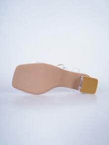 2025年夏季新款少女高跟凉鞋，适合户外穿着，舞台表演，时尚百搭 - 杏色 - 查看 9