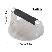 1 套不锈钢 14 厘米/16 厘米直径圆形汉堡肉饼压榨机，含 100 张烘焙纸，不粘汉堡肉压榨机，烧烤工具，便捷厨房小工具，易于清洁