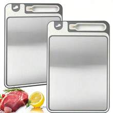 Multifunctional Double-Sided Thawing Stainless Steel Cutting Board With Sharpener, Home Use
