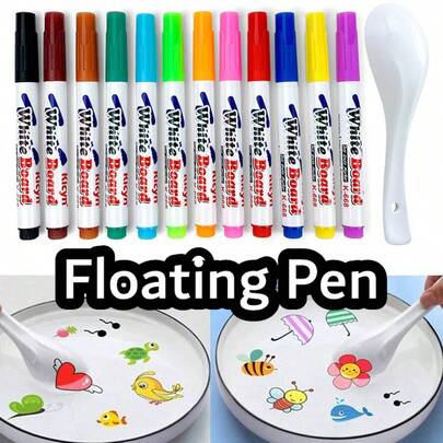 8/12/24/36pcs Set Magic Water Color Pens, Washable Marker Pens, Floating Ink Pens, Art Craft, Fun Gift, Magic Watercolor Floating Ink Pens, Suitable For Painting, Birthday Gift, Office Supplies, School Supplies, Drawing Stationery, Learning Supplies