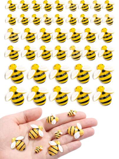 10/5 件大黄蜂装饰，树脂蜜蜂工艺品，小塑料蜜蜂装饰，微型树脂花园大黄蜂装饰蜜蜂装饰带盒 DIY 花环蜜蜂装饰，适用于 DIY 工艺品剪贴簿派对家居装饰