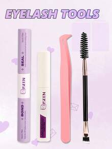 二合一防水睫毛胶，持久牢固，包含睫毛胶、镊子、睫毛刷，易于卸除，防水持久，适合DIY嫁接睫毛 - 黑色 - 查看 10