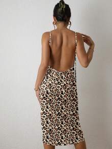 夏季海滩度假休闲豹纹纱笼吊带裙，新款性感裹身裙