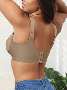 4 Stück/Set Damen Herbst Eleganz Verstellbarer Rückenhaken Raffung Nahtloser Drahtloser Komfortabler BH