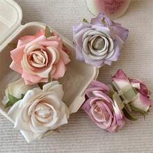 1pc Women's New Vintage Faux Rose Flower Hair Clip, Retro Hair Accessory For Photo Shoots, Trips, Rose Hair Clip, Fairy Style, Beach Hair Decor Hair Claws Claw Clips Hair Clips Hair Jaw Clip Hair Clamps Hair Clutch Hair Catcher Clip Fall Winter Hair Accessories For Women For Vacation Outfits Woman Summer - Multicolor - View 3