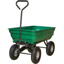 75 Litre Garden Trolley Tipper Cart Trailer With Soft Grip Handle Pull Along Cart - 1 - View 2