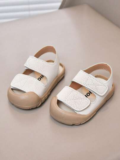 Sandálias de praia com sola macia para meninos e meninas, sapatos infantis para o verão