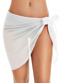 2件/1件装女士黑白沙滩披肩泳衣罩衫，透明比基尼泳装套装，适合海滩旅行或连衣裙穿着 - 黑與白 - 查看 14