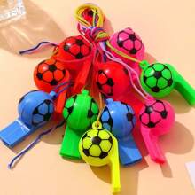 10 piezas de silbatos de plástico de colores pequeños, silbatos para hacer ruido en fiestas con cordón de color, silbato de árbitro de fútbol, accesorios para fiesta de carnaval