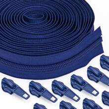 1 Conjunto = 4,50 m Zíperes + 10 Puxadores de Zíper, Zíperes de Nylon 5#, 20 Opções de Cor, Puxadores de Zíper Combinando, Adequado para Vestuário, Bolsas, Têxteis Domésticos, Almofadas, Edredons