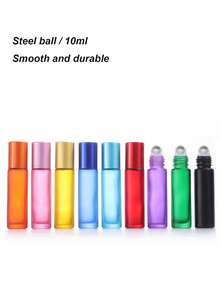 1/2/3/5pcs 10ml Multi-Color Smooth Perfume/Essential Oil Refillable Glass Roll-On Bottles, Portable Liquid Containers For Travel - Multicolor - View 1