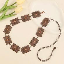 复古3D雕刻腰链，适合搭配连衣裙，适合节日和日常佩戴，古铜色，夏季、秋季、万圣节皆宜