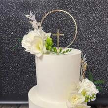 5 件/3 件/1 件金色亚克力洗礼十字架蛋糕装饰适用于洗礼圣餐主题派对蛋糕甜点烘焙装饰 - 彩色 - 查看 4