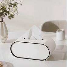 1pc Desktop Leather Tissue Box, Multi-Color Options Tissue Paper Storage Box, High-End Luxurious Oval Tissue Box, Multifunctional Coffee Table Tissue Box, Car Tissue Paper Storage Box - Multicolor - View 17