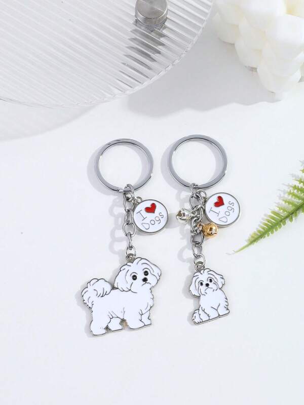 1 قطعة سلسلة مفاتيح معدنية على شكل كلب، حلية معلقة للحقيبة أو الحقيبة الظهرية، هدية للرجال والنساء، تميمة كورية للحقيبة المدرسية أو السيارة، إكسسوارات حقيبة جوثيك Y2K جميلة، سلاسل رقبة مع حامل بطاقة هوية، عيد الميلاد