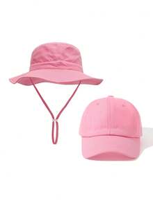 2 Packs Breathable Soft Solid-Color Baseball Cap & Bucket Hat Combo – Lightweight Sun Ion For Outdoor, Vacation, Fashion Accessories With Adjustable Fit - Baseball Cap+ Fisherman Hat - View 16