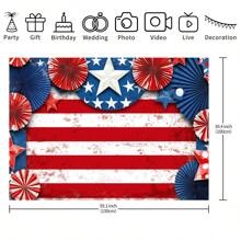 1PC Retro Independence Day Background Banner, Retro Patriotic Background Decoration Hanging Cloth And National Day Celebration Decoration, Patriotic Veterans Party Decoration Supplies, New Multi Functional Polyester Background Hanging Cloth, Corridor, Garden Photography Background, No Power Supply Required