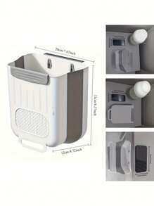 Cubo de basura plegable de plástico para cocina, cubo de basura para dormitorio, se puede colgar en la puerta del gabinete, caja de almacenamiento y clasificación de basura montada en la pared, cubo de basura de plástico que ahorra espacio, almacenamiento y organización convenientes, adecuado para espacios pequeños, diseño de cocina moderno, cubo de basura de cocina