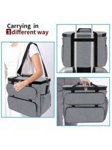 Bolsa Organizadora de Costura, Maleta Portátil para Máquina de Costura, Agulhas, Ganchos, Kit de Acessórios e Ferramentas de Costura, Bolsa de Transporte com Alça de Ombro para Cantores, Brother, Janome e Acessórios, Bolsa Diária para Transporte de Máquina de Costura