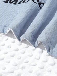 1pc Customizable Name Embroidered Baby Swaddle Blanket, Personalized Infant Stroller Blanket, Nursery Wrap, Baby Gift - Multicolor - View 6