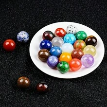 Bolas de esfera de pedra preciosa 20 mm Bola de esfera de cristal polido Bola de bolso fofa Mini pedras preciosas para decoração de casa