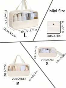 3-1pc Hanging Toiletry Kit Transparent PVC Toiletry Bag For Makeup Tools Waterproof Portable Zipper Make Up Organizer Minimalist For Women For Bathroom Wash Bag Gift For Mom Beach Bag Beach Essentials Beach Towel Organizer Beach Accessories Beach Stuff Holiday Bag Holiday Essentials For Summer For Vacation
