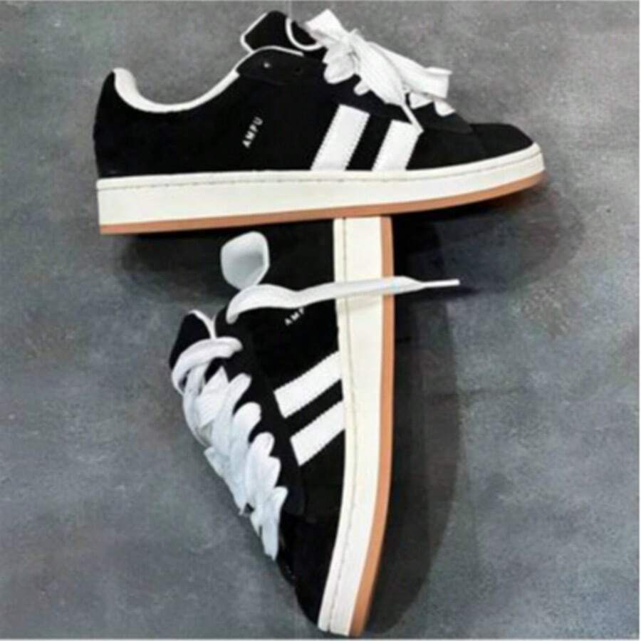 Women's Tennis Shoes, Campu Men's, , Thick Laces, Skater Black, Stitched Sole, Basic, Openwork / Cut Out - PTO 校園 - 查看 1