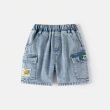 Pantaloncini cargo in denim alla moda per ragazzi, pantaloni estivi larghi in stile coreano