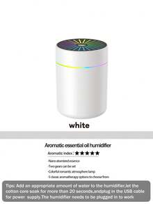 1pc Humidifier With 180ml Water Capacity, Colorful Gradient Light Design, Increases Air Humidity And Prevents Dryness, Adds Aromatherapy Essential Oils To Remove Indoor Unpleasant Smells To Keep The Air Fresh, Interval Spray Mode, Suitable For Bedroom Decoration, Car Diffuser, Auto Accessories, And Automotive Essentials, Use With Power Plugged In, Black - USB Air Humidifier - View 22