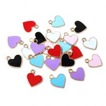 10pcs 13x11.5mm Enamel Small Cute Heart Charms Pendant DIY Jewelry Making Accessories Findings For Bracelet Earrings Keychains