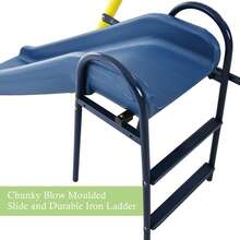 Swing Swing Seesaw Set With Metal Frame, Nest Tree Swing, , Seesaw Height Adjustable, Climbing Ladder & Climbing Net, Backyard Playground Outdoor Play Frame Toy - Yellow - View 9