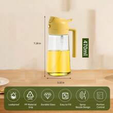 1PC 16.5oz Oil Dispenser Bottle For Kitchen - 2 In 1 Olive Oil Dispenser And Oil Sprayer - 470ml Olive Oil Bottle - Oil Sprayer For Cooking, Restaurant Kitchen, Salad, Barbecue