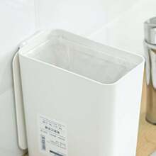 Desktop Trash Can With Lid, Mini Waste Paper Bin, Home Clutter Storage Bucket, Bathroom Countertop Garbage Can - White - View 8