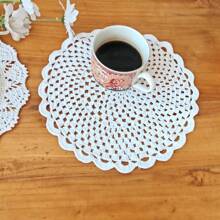 1 peça/4 peças Jogos Americanos de Renda Vintage, Toalhinhas de Crochê Feitas à Mão, Toalha de Mesa/Descanso de Copo de Renda Vazada, Perfeito para Festas, Casamentos, Mesas de Ramadã, Decoração, Apanhador de Sonhos, Presentes