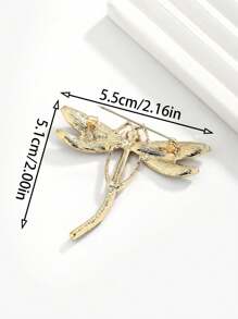 1 pièce Broche de libellule entièrement ornée de strass de mode luxueuse, convient pour le port quotidien et les fêtes des femmes, également excellent comme accessoire de cadeau d'épingle pour vêtements, sac, charme scolaire